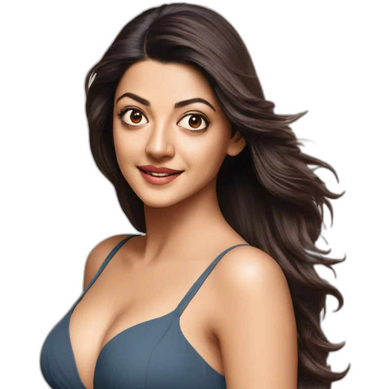 kajal agarwal without wearing dress standing emoji