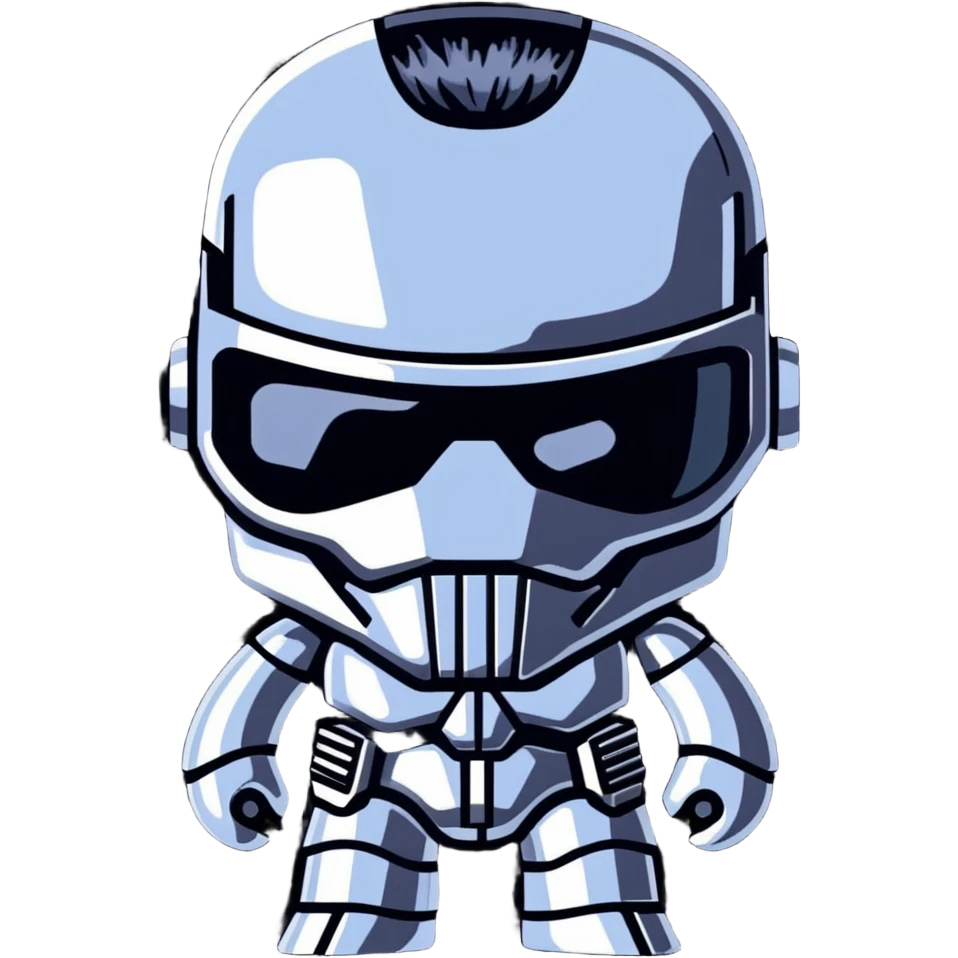 T-1000 liquid metal terminator with chrome reflective body emoji