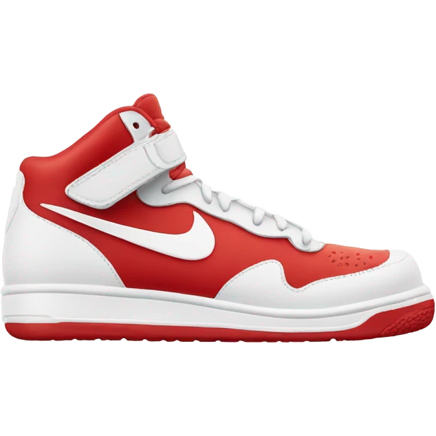 Red and white nike air high top shoe emoji