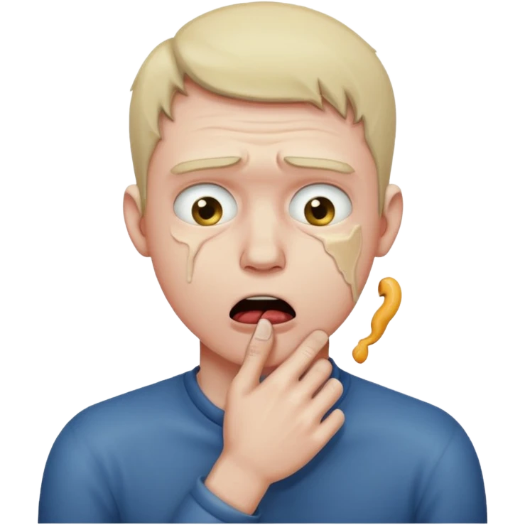 Man emoji choking himself emoji
