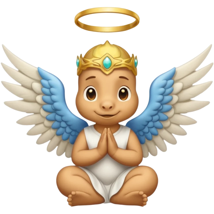 Dinosaurio angelical rezando  emoji