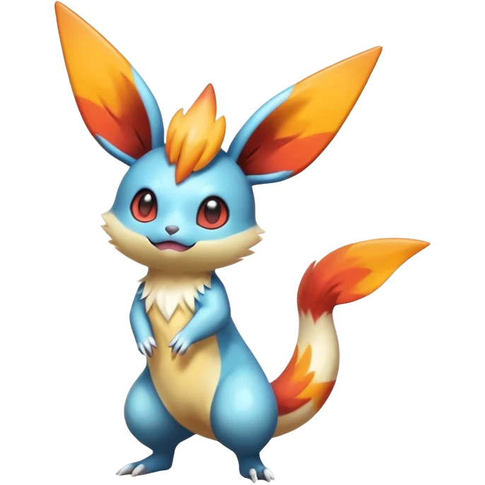 Colorful Shiny Exotic Victini-Salandit-Minccino-Emolga-Fakémon-hybrid-creature (full body)  emoji