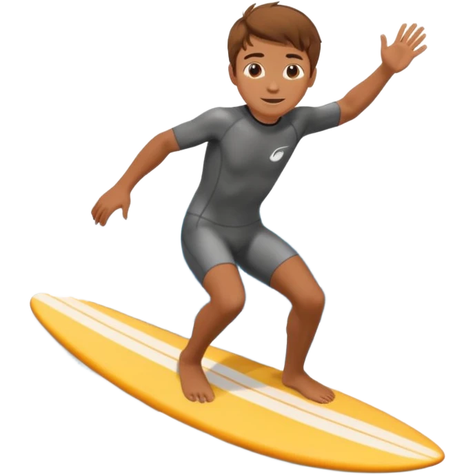 brown haired boy surfing on the waves  emoji