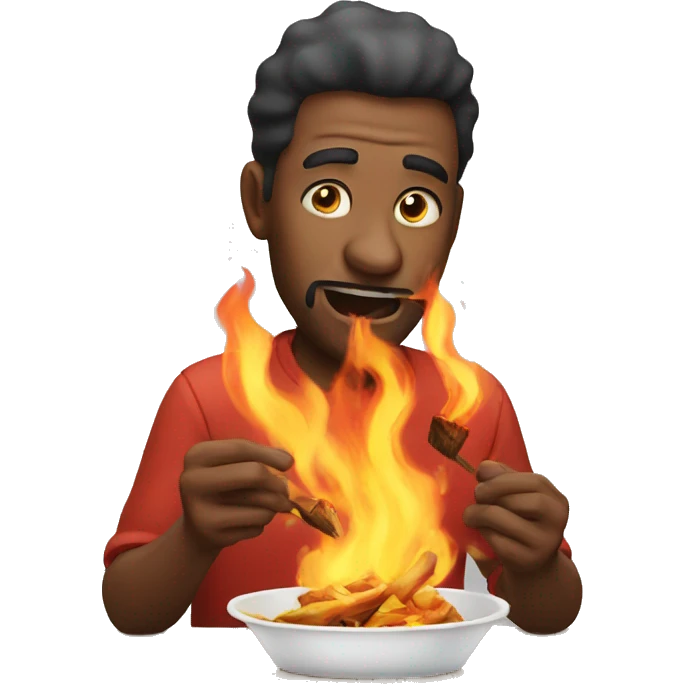 Man eating fire emoji