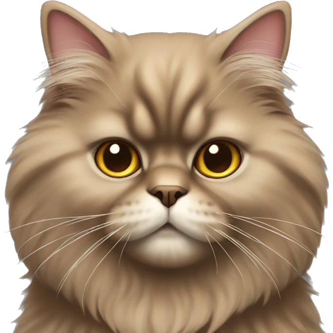 Girl brown fluffy Persian cat emoji