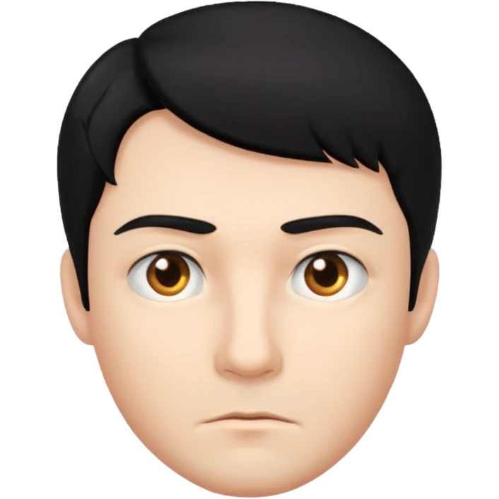 very alert man bloack hair emoji