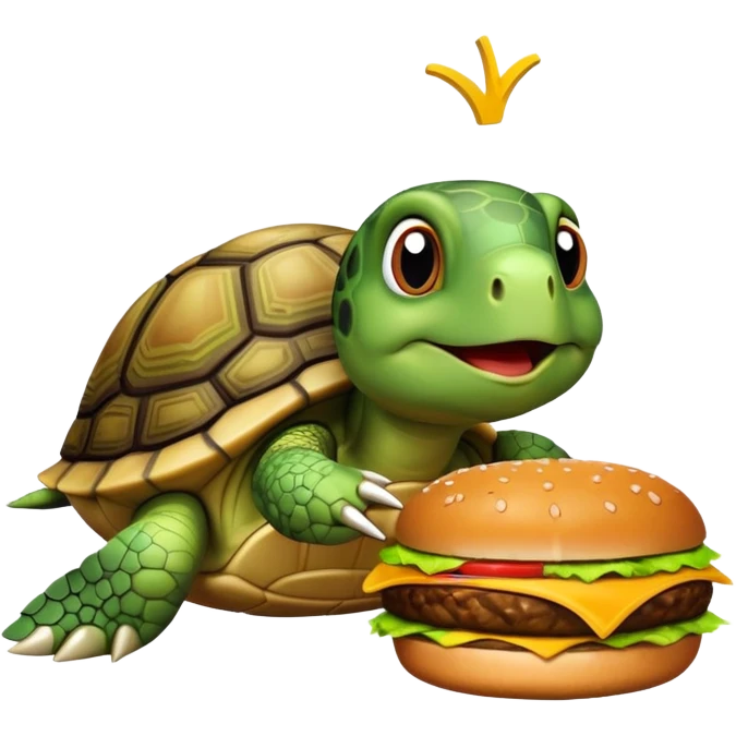 A turtle eating McDonalds  emoji