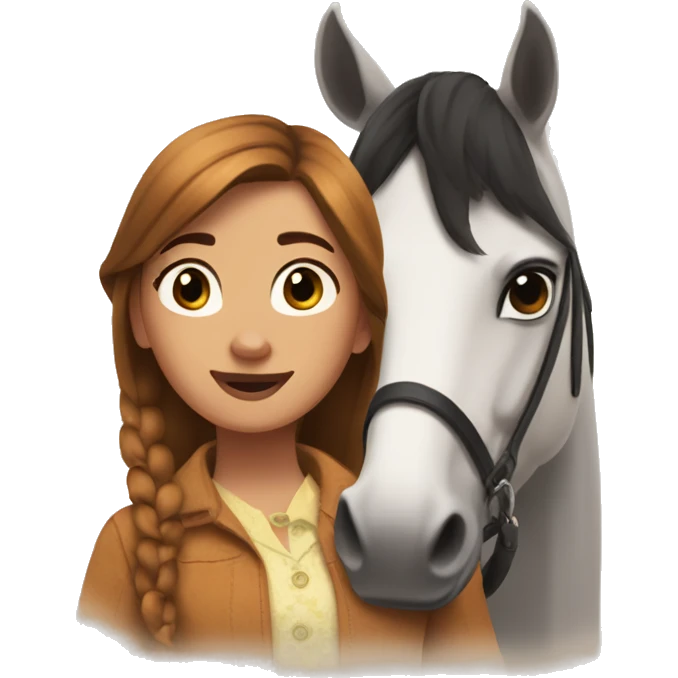 Abigail and her horse,Boomerang from Spirit riding free emoji