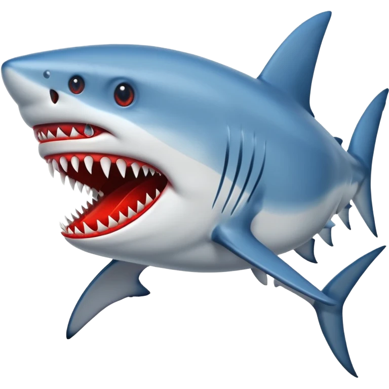blue Shark attack efferct with blood emoji