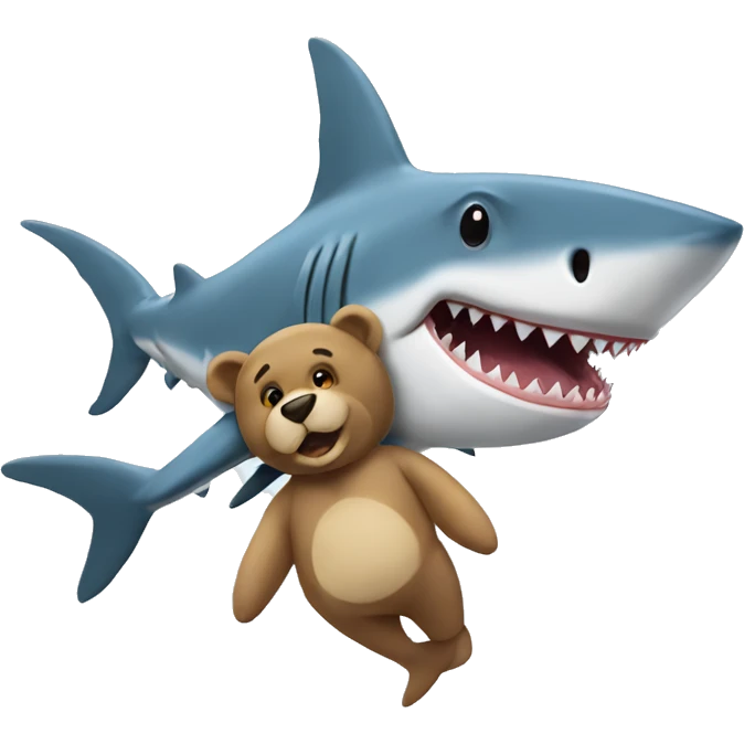 Shark with a teddy bear emoji