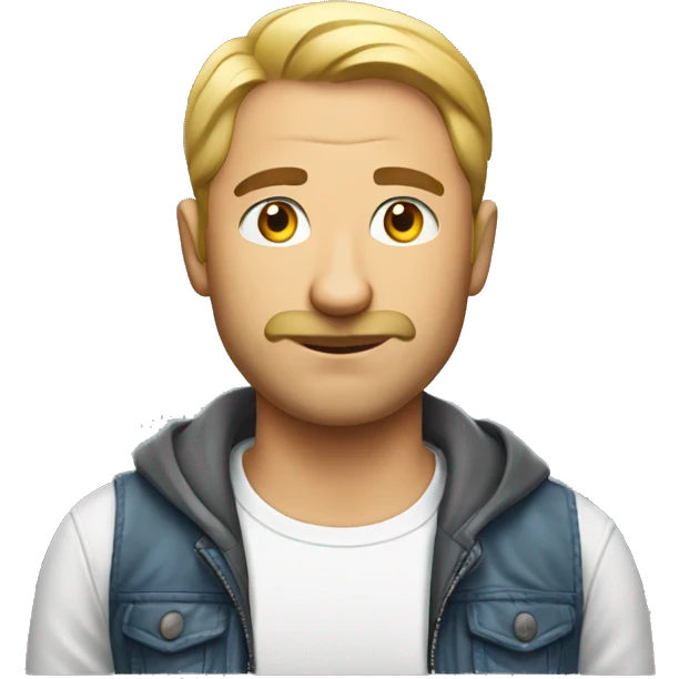 man in t shirt where written im russian emoji