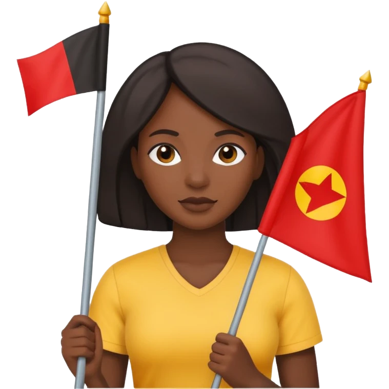 flat Flag holder black woman emoji