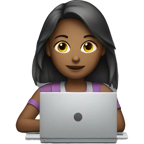 girl working at computer emoji