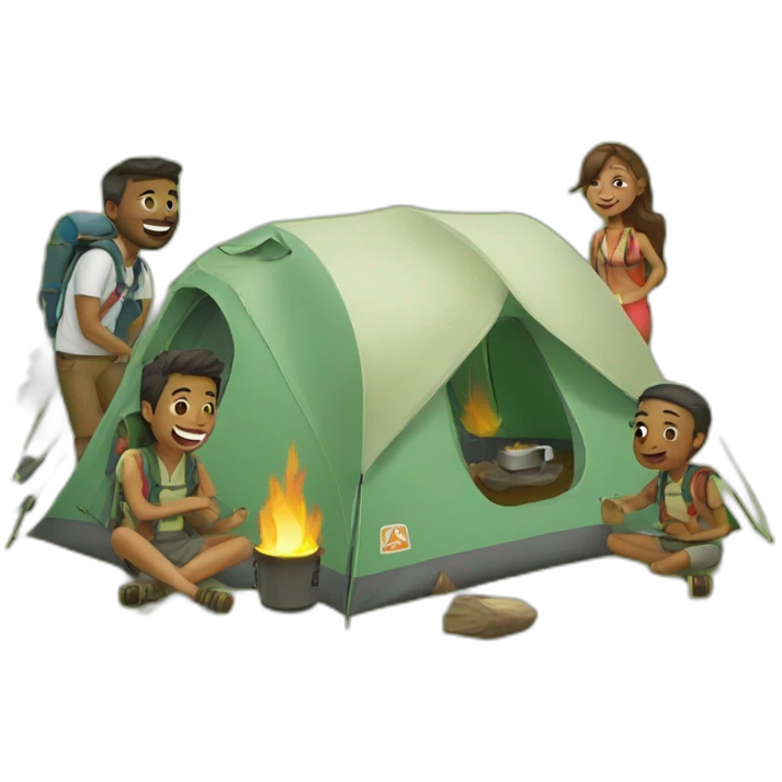 camping with friends emoji