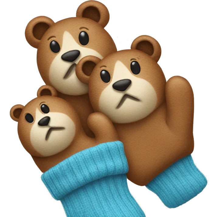 Mittens with bears emoji