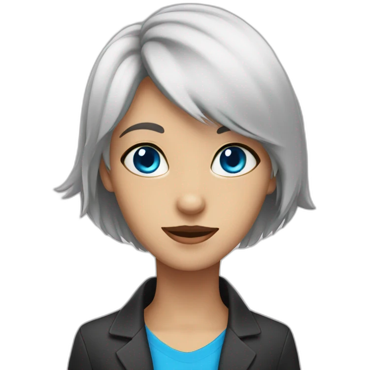 black cat with blue eyes goes to work emoji