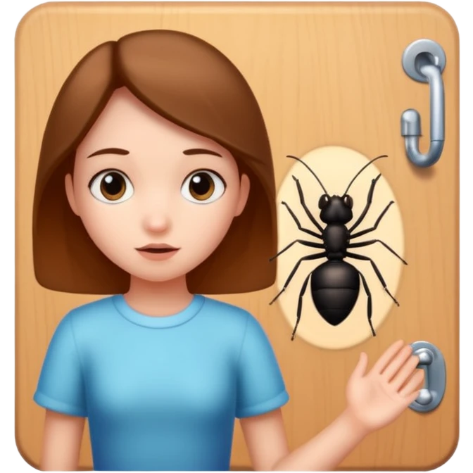 Carpenter ants leading a girl to the bathroom  emoji