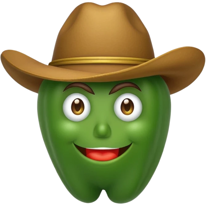 green vegetable with a top cowboy hat emoji