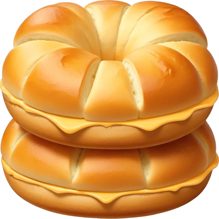 single Brazilian cheese bread, soft texture, golden color, minimal emoji