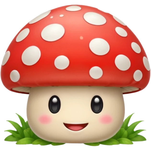 Cute mushroom with face emoji
