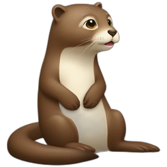 Chat sur une loutre sur un humain emoji