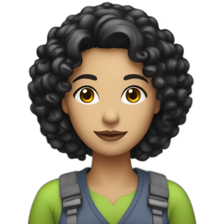 a constructor woman with curly black hair emoji