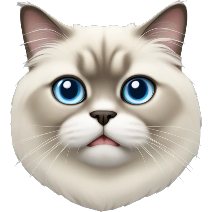 short hair himalayan cat blue eyes sticking out tongue emoji