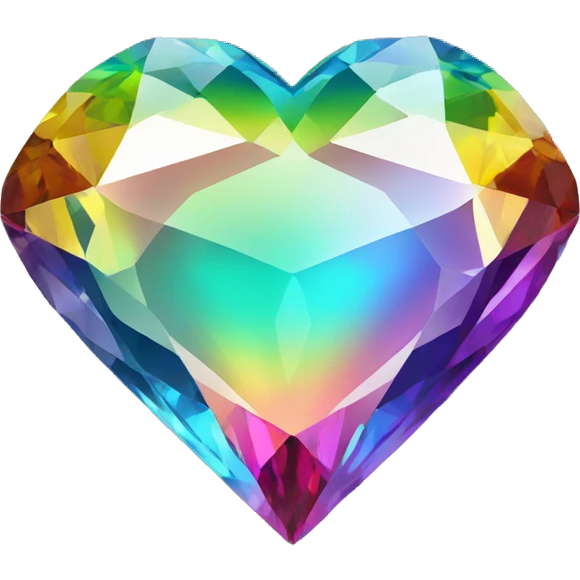 Heart shaped 56-carat rainbow diamond emoji