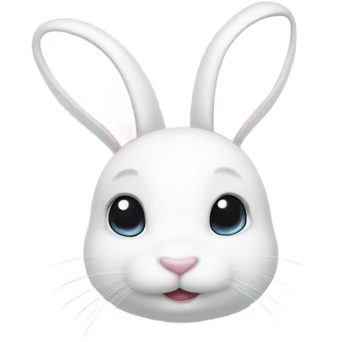 White banny and light pink bow emoji
