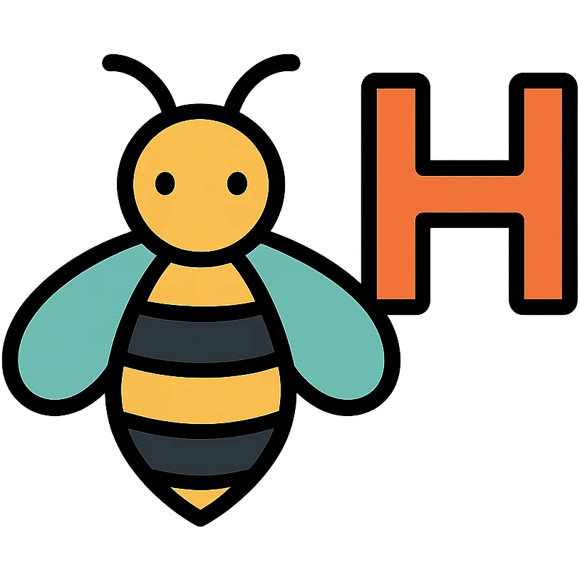 honey bee with the letter H emoji