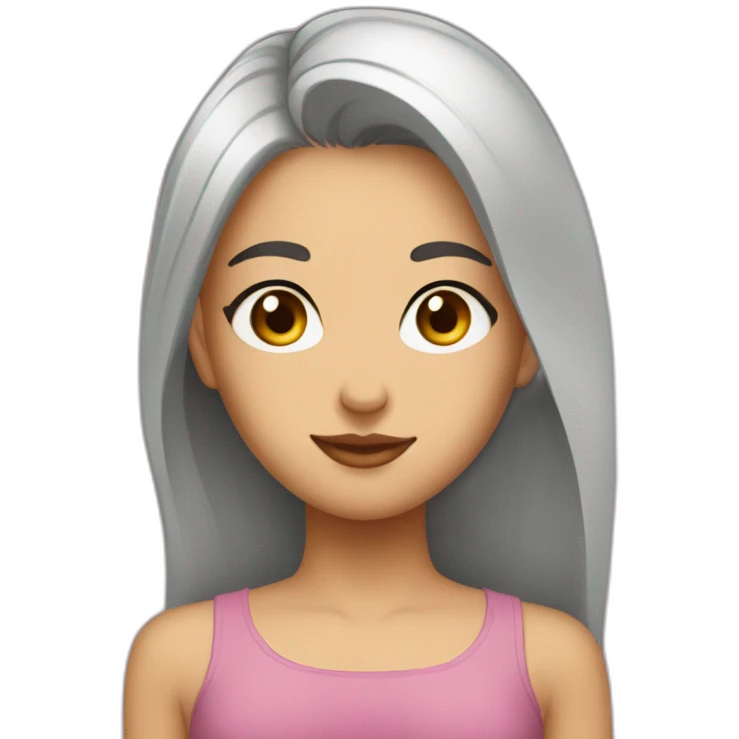 Girl with brwon eyes and light brwon and cerly hair and nice eyebrows ans iranian emoji