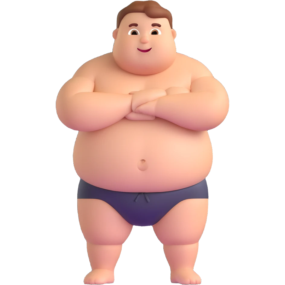 chubby shirtless character emoji