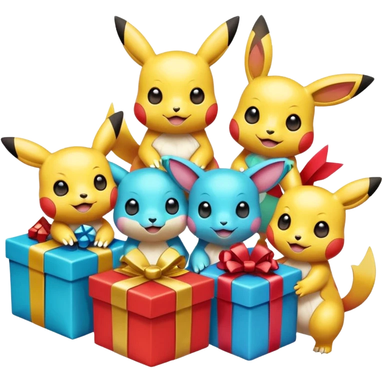 pokemans giving each other things emoji