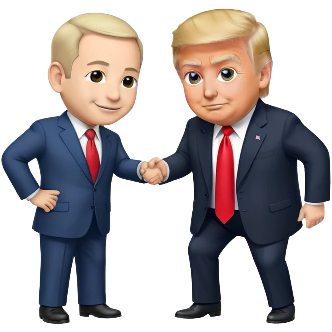 Benjamin Netanyahu bowing to Donald Trump emoji