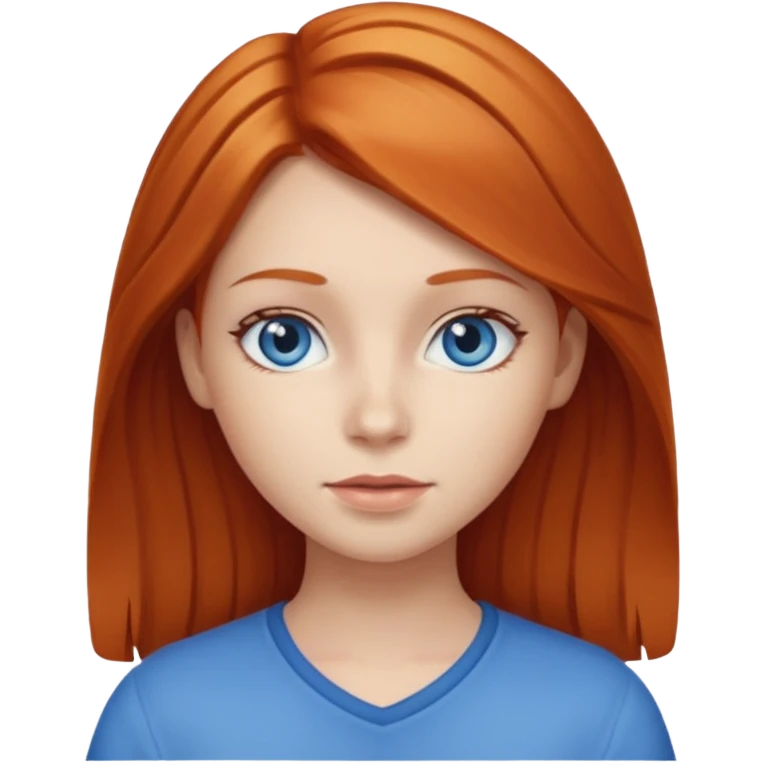 girl with ginger hair and blue eyes emoji