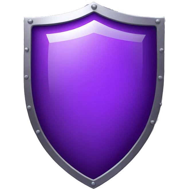 create modern transparent purple 
shield emoji
