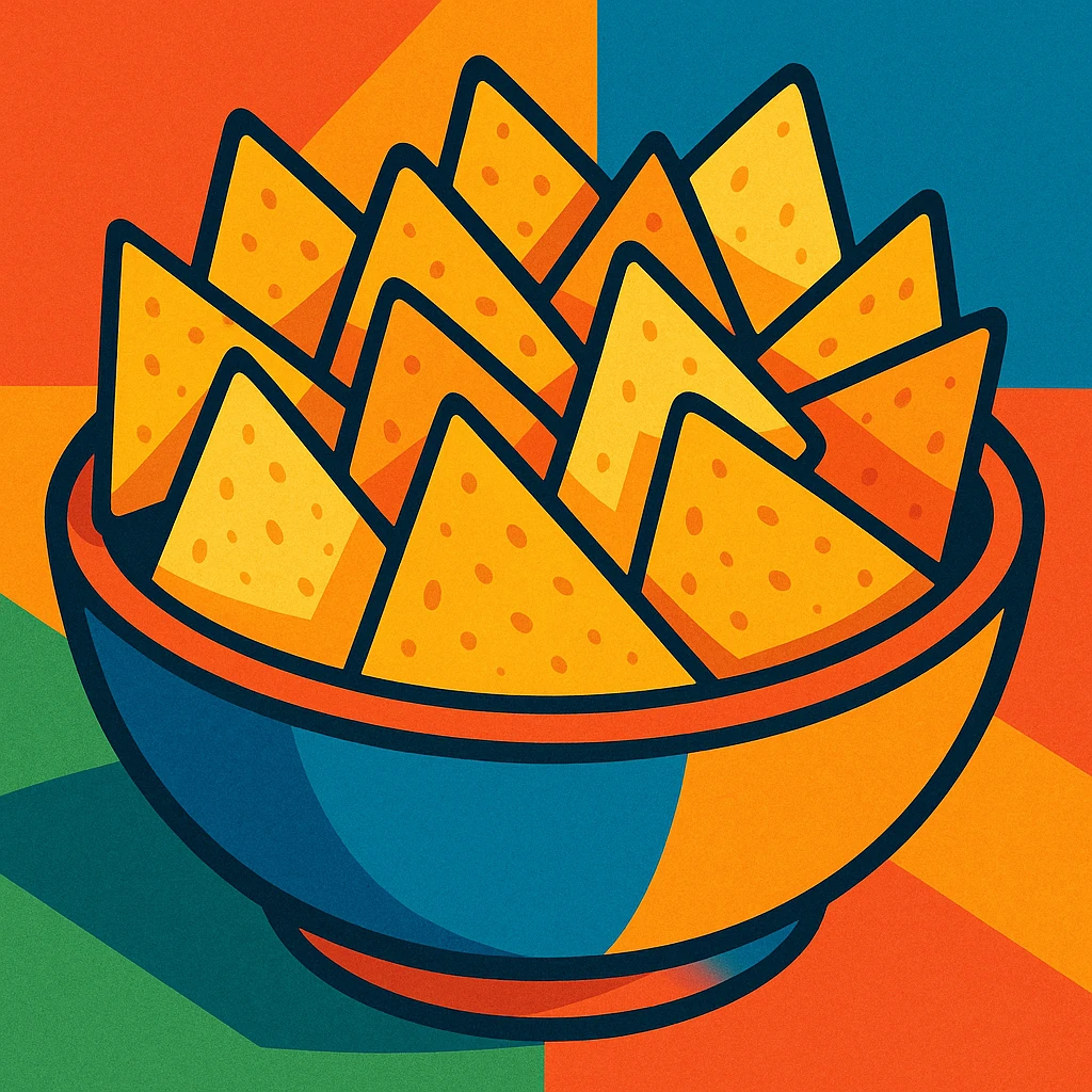 a salty snack, stylized and appealing emoji