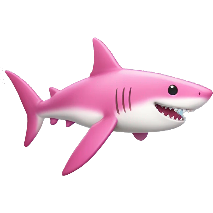 Pink smiling shark emoji