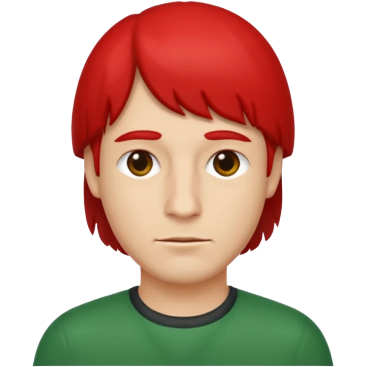 A man wearing a bob green and red emoji