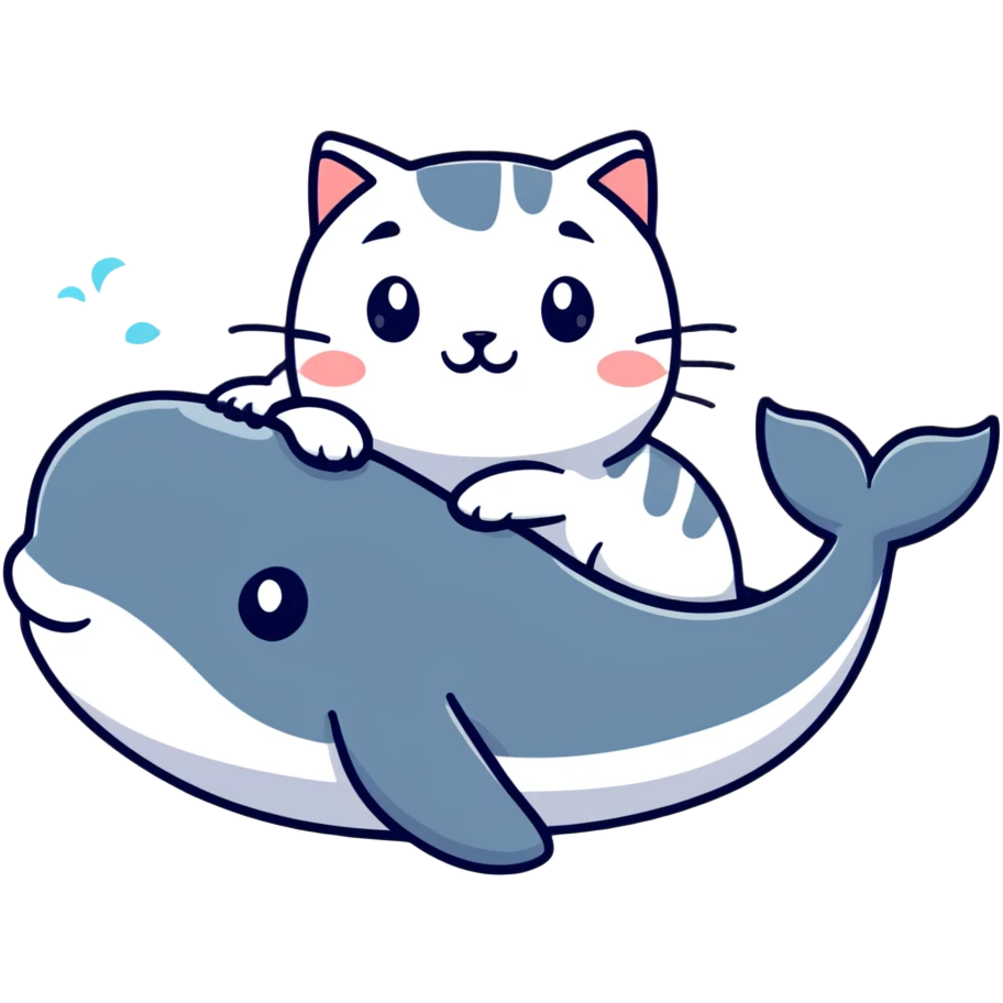 Cat head whale body  emoji