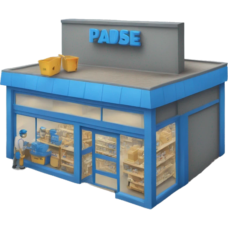 a hardware store called PASABE in blue colors emoji
