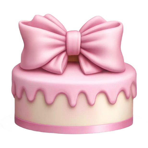 Coquette bow cake light pink emoji