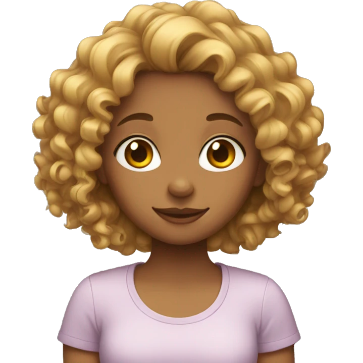 Girl with curly hear emoji