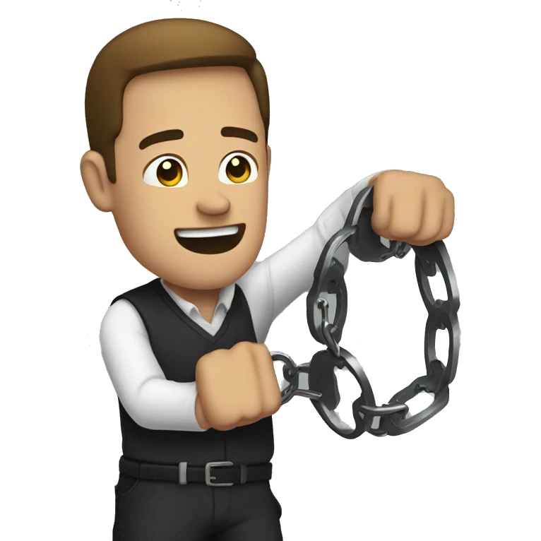 Man breaking handcuffs  emoji