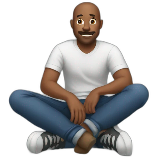 man sitting on the ground emoji