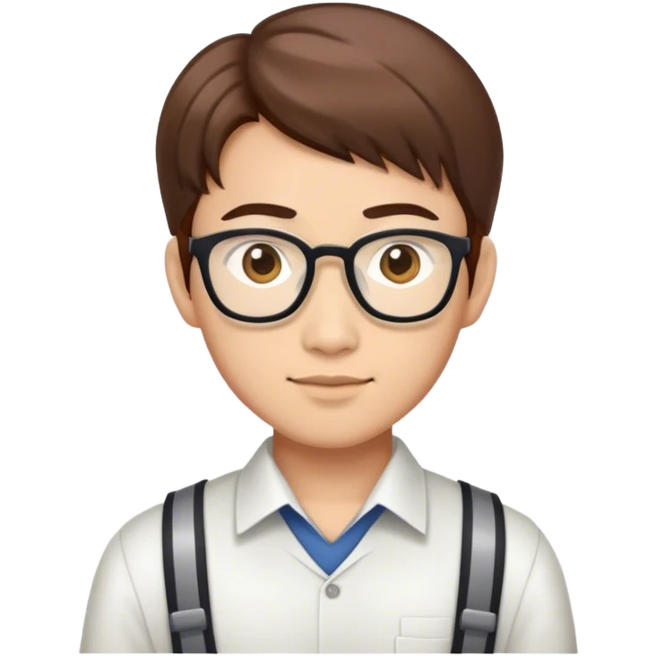 wasian handsome engineering nerd brown hair emoji
