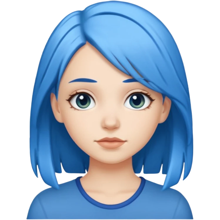 blue hair white girl emoji