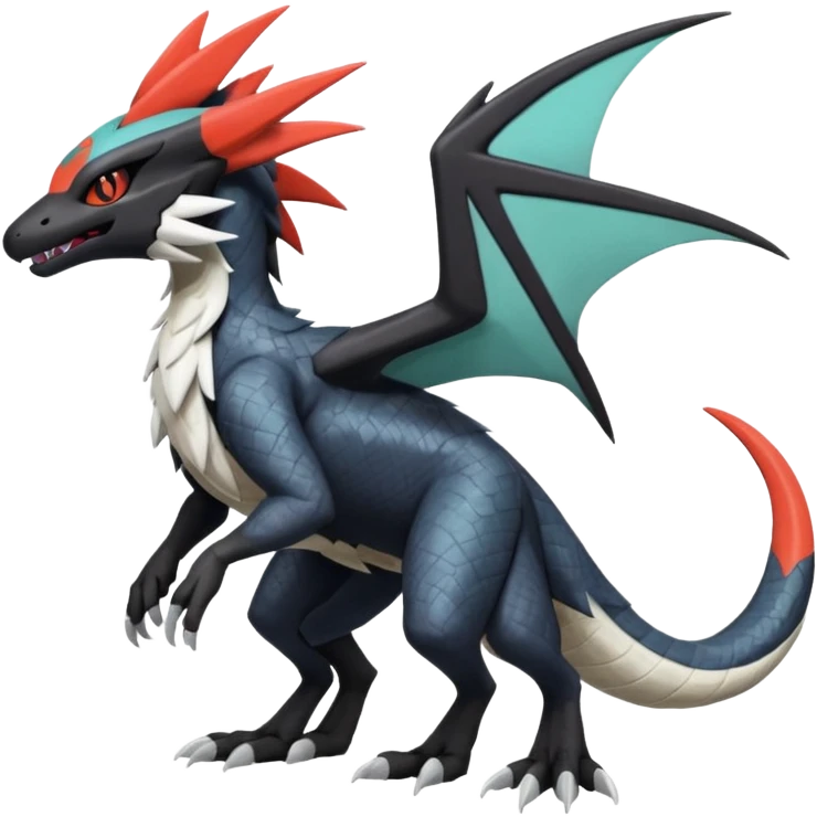 Salandit-Noivern-Mightyena-Silvally-Fakémon-hybrid-creature (full body)  emoji