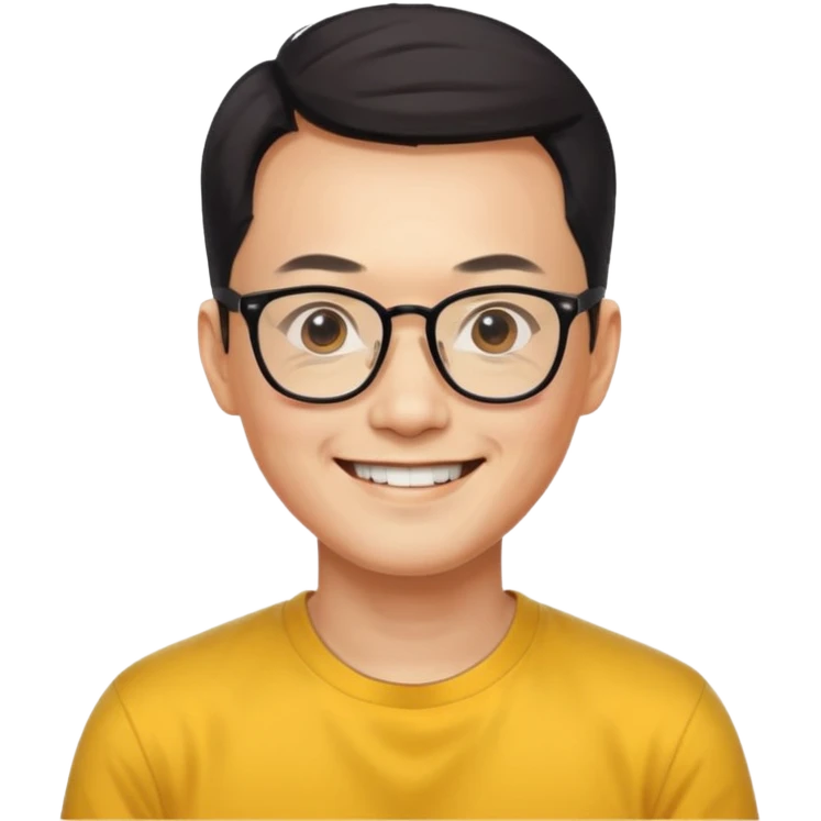 cz binance owner, chinese with glasses emoji