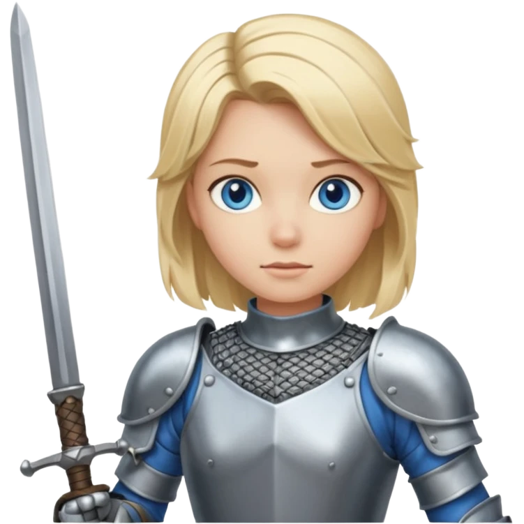 金发蓝眼穿着铠甲击剑的女孩emoji emoji